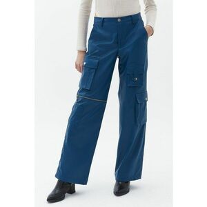 Pantaloni de piele ecologica cu buzunare multiple si talie inalta imagine