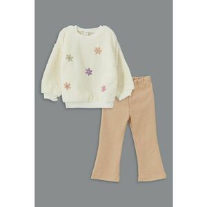 Set de pantaloni bootcut si bluza de trening din material teddy imagine