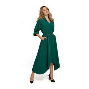 Rochie midi cu nasturi decorativi - Poliester - Verde - XXL imagine