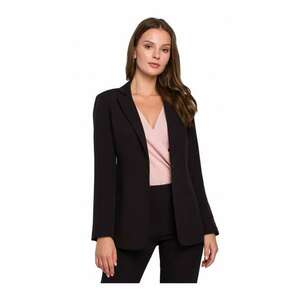 Blazer elegant Makeover - Cu nasture - Poliester - Elastan - Negru imagine