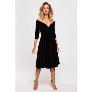 Rochie midi evazata din catifea - imagine