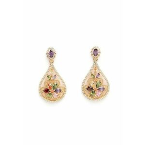 Cercei cu zirconia si model floral Vintage imagine