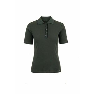 Tricou polo din jerseu cu detalii contrastante - Verde imagine