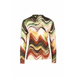 Bluza din amestec de matase cu imprimeu abstract - Multicolor imagine