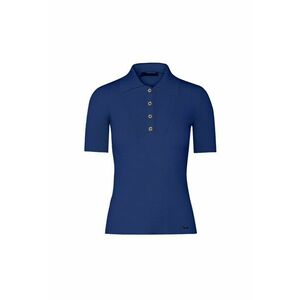 Tricou polo din amestec de lana - Albastru imagine