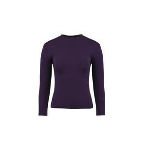 Bluza din jerseu cu guler scurt - Violet aubergine imagine