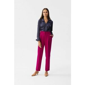 Pantaloni eleganti cu talie inalta - Rosu - imagine