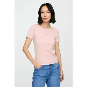 Tricou slim fit din amestec de modal cu decolteu la baza gatului imagine