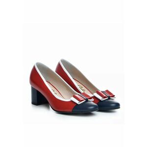 Pantofi dama model 3515 nappa rosu bleumarin alb imagine