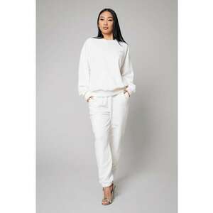 Set Easy bluza si pantalon Oversized Off White Alb imagine