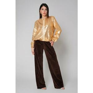 Bluza cu fermoar din paiete Gold 9104 imagine