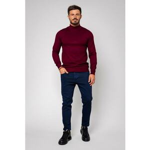 Bluza tricotata cu guler inalt Burgundy 14386 imagine