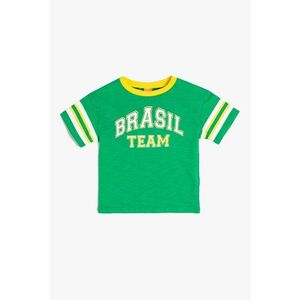 Tricou de bumbac cu imprimeu text imagine