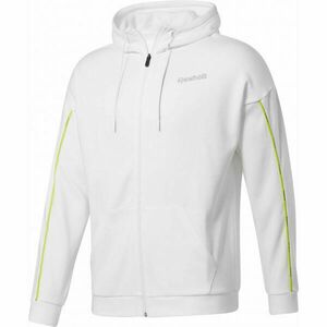 Reebok TRAINING ESSENTIALS PIPING FZ HOODIE Hanorac de bărbați, alb, mărime imagine