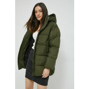 Superdry geaca femei, culoarea verde, de iarna, oversize imagine