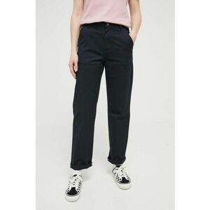 Converse pantaloni femei, culoarea negru, drept, medium waist imagine