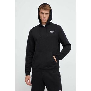 Reebok bluza barbati, culoarea negru, cu glugă, cu imprimeu imagine