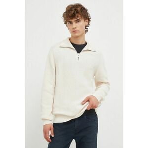 Marc O'Polo pulover de bumbac culoarea bej, cu turtleneck imagine