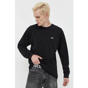 Vans longsleeve din bumbac culoarea negru, neted imagine