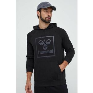 Hummel bluza barbati, culoarea negru, cu glugă, cu imprimeu imagine