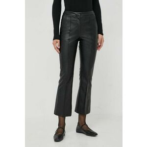 Beatrice B pantaloni femei, culoarea negru, drept, high waist imagine