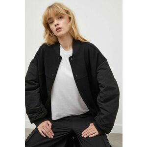 2NDDAY jacheta bomber din amestec de lana culoarea negru, de tranzitie, oversize imagine