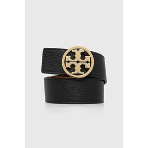 Tory Burch curea de piele cu doua fete femei, culoarea negru imagine