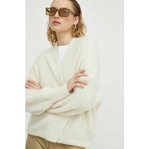 American Vintage cardigan din amestec de lana culoarea bej, călduros imagine