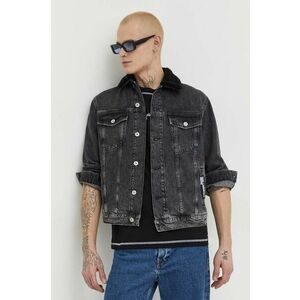 Karl Lagerfeld Jeans geacă din denim bărbați, culoarea negru, de tranziție imagine