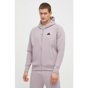 adidas bluză Z.N.E bărbați, culoarea roz, cu glugă, uni IR5231 imagine