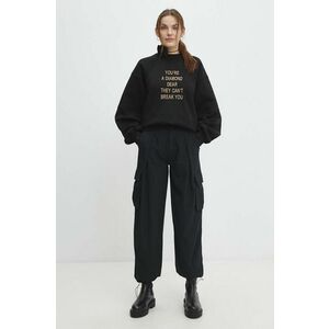 Answear Lab bluza femei, culoarea negru, cu imprimeu imagine