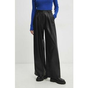 Answear Lab pantaloni femei, culoarea negru, lat, high waist imagine