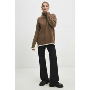 Answear Lab pulover femei, culoarea bej, cu turtleneck imagine