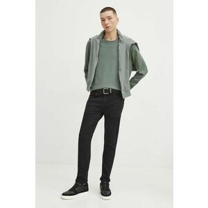 Medicine longsleeve din bumbac barbati, culoarea verde, neted imagine