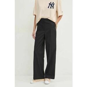 adidas Originals pantaloni de bumbac Chino Pant culoarea negru, lat, high waist, IK5998 imagine