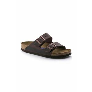 Birkenstock șlapi de piele Arizona bărbați, culoarea maro imagine