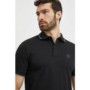 BOSS Orange tricou polo bărbați, culoarea negru, uni 50507699 imagine