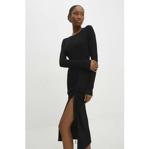 Answear Lab rochie culoarea negru, midi, mulata imagine