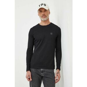 BOSS Orange longsleeve din bumbac culoarea negru, cu imprimeu 50512111 imagine