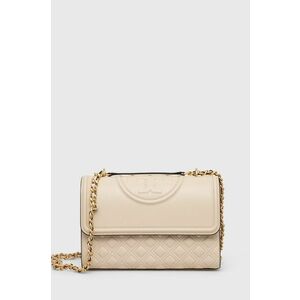 Tory Burch poseta de piele culoarea bej imagine