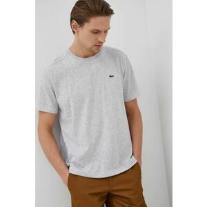 Lacoste tricou barbati, culoarea gri, neted imagine