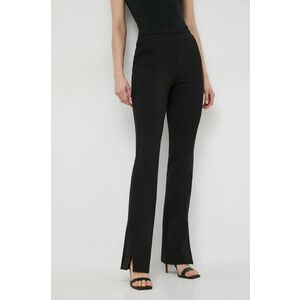 Karl Lagerfeld pantaloni femei, culoarea negru, drept, high waist imagine