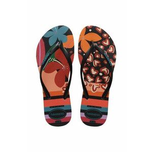 Havaianas slapi SLIM PATCHWORK femei, culoarea negru, cu toc plat, 4148944.9446 imagine