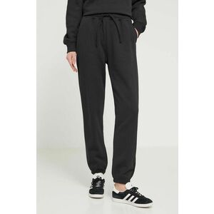 Herschel pantaloni de trening din bumbac culoarea negru, neted imagine