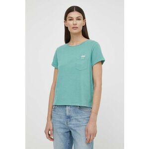 Levi's tricou din bumbac femei, culoarea verde imagine