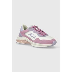 Karl Lagerfeld sneakers din piele intoarsă LUX FINESSE culoarea violet, KL63114 imagine