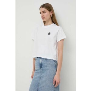 Karl Lagerfeld tricou din bumbac femei, culoarea alb imagine