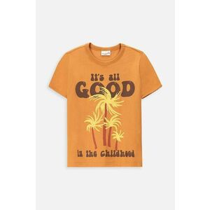 Coccodrillo tricou de bumbac pentru copii culoarea galben, cu imprimeu imagine