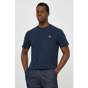 Lacoste tricou din bumbac barbati, culoarea albastru marin, neted imagine