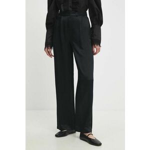 Answear Lab pantaloni femei, culoarea negru, lat, high waist imagine